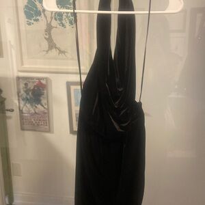 Black velvet halter dress. Excellent condition.
